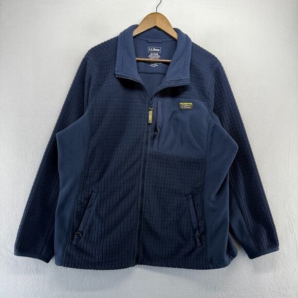 LL Bean Jacket Women's 2X Plus Blue Zip Mountain Classic Windproof Fleece Preppy - Picture 1 of 10